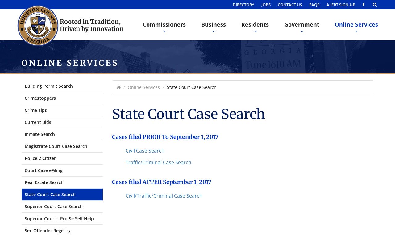 Houston County case lookup filing date routing page