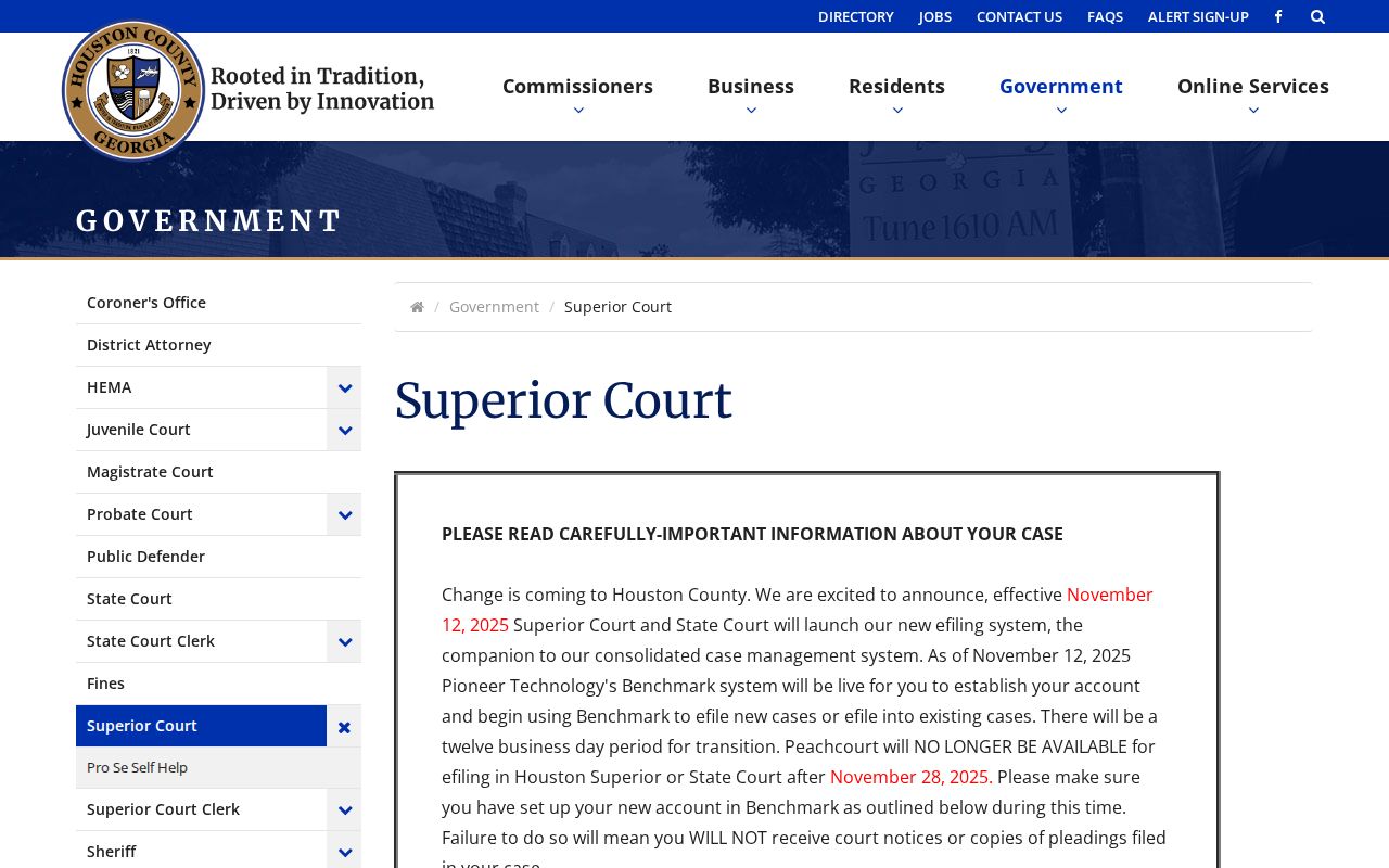 Houston County court dates Superior judge calendar key