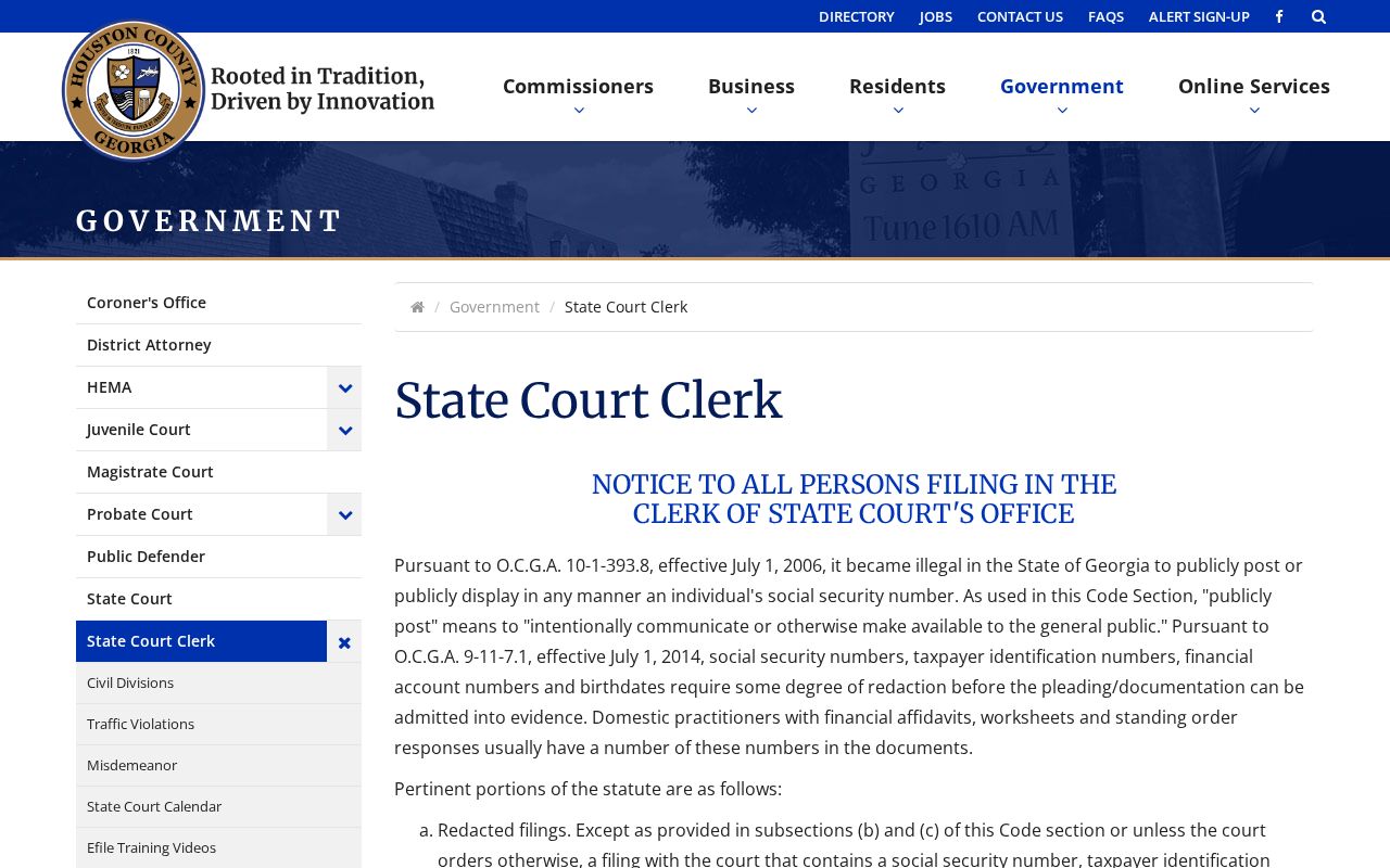 Houston County criminal docket State Court Clerk access