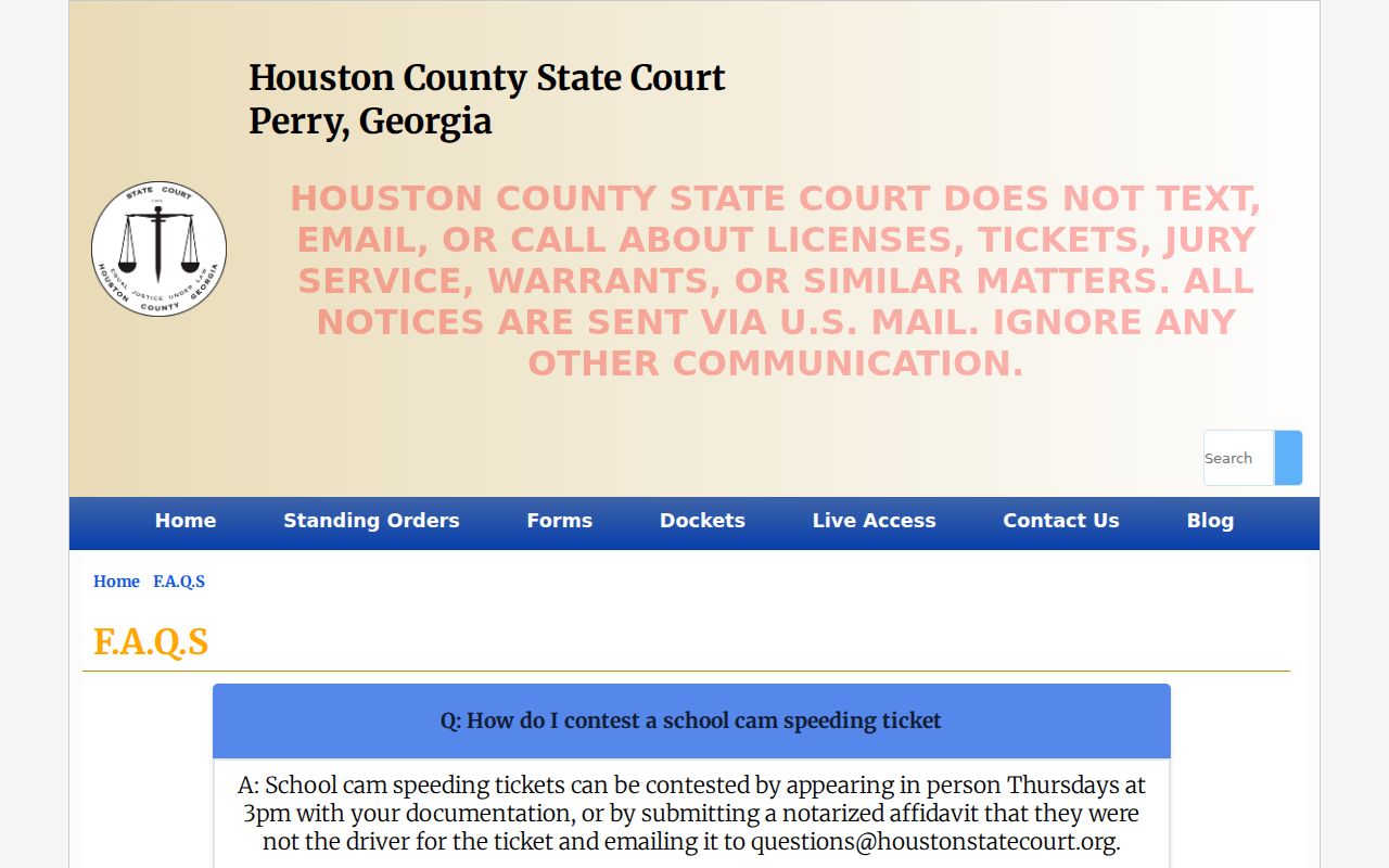 Houston County traffic ticket posting FAQ